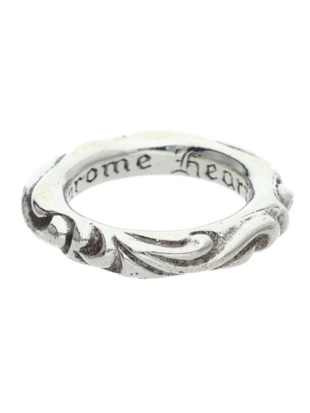 Chrome Hearts Scrl Band Scroll Silver Ring